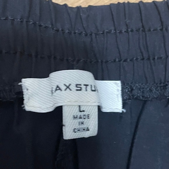 MAX STUDIO Black Pull On A Line Swing Lightweight Midi Skirt Pockets Women's L - Picture 3 of 6